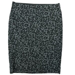 LOFT Leopard Print Pull On Pencil Skirt Size Medium